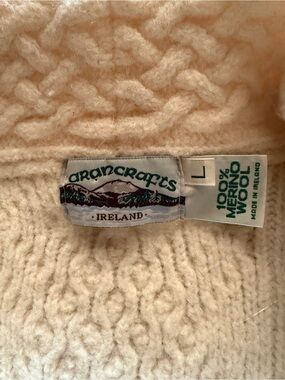 Aran Crafts Cream Cable-Knit Merino Sweater